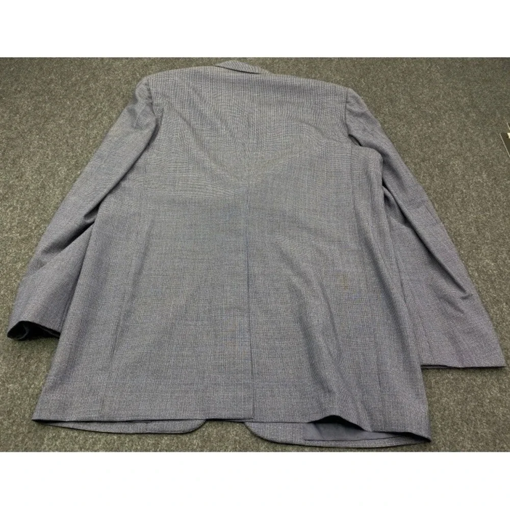 Walter Morton 2-Piece Suit Mens 48 Blue Grey Micro-Houndstooth Blazer Trousers